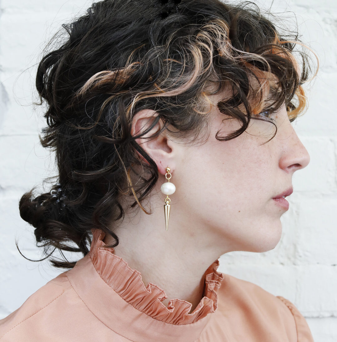 Freya Pearl and Spike Earrings - Image 2